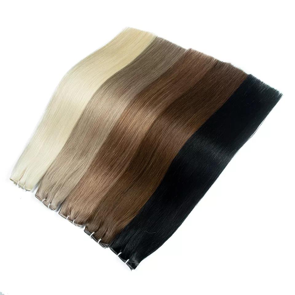 12A New Double Drawn Genius Weft Hair Extension Thin Invisible Seamless Genius Weft Can Be Cut